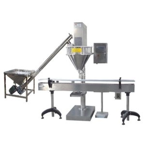 SEMI-AUTO POWDER FILLING MACHINE WITH SCREW UP CONVEYOR